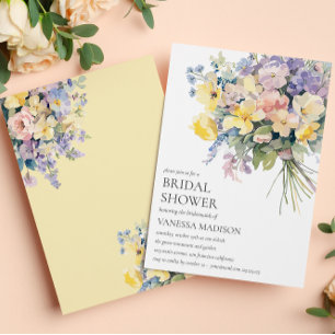 Pastel Bloom BRIDE BOUQUET BRIDAL SHOWER Invitation