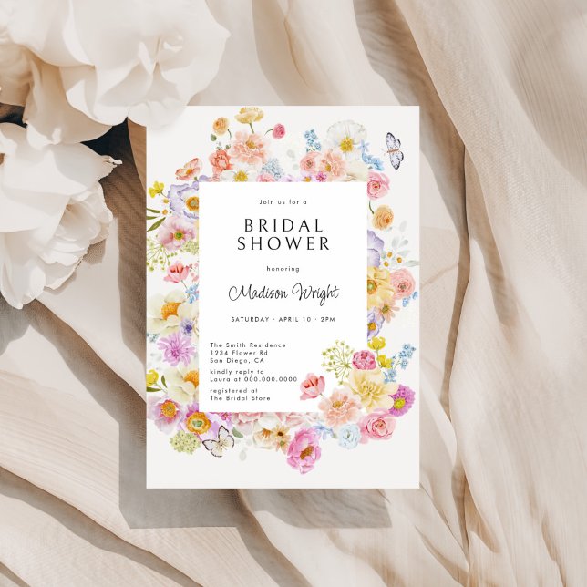 Pastel Bloom Floral Bridal Shower Invitation (Creator Uploaded)