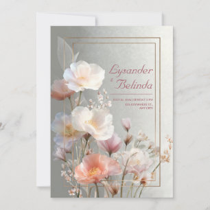 Pastel Bloom Floral Wedding Invitation