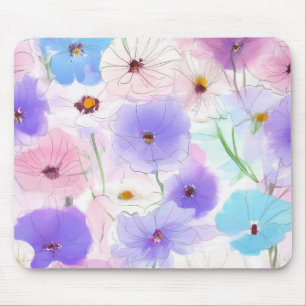 Pastel Bloom Flow Mouse Pad