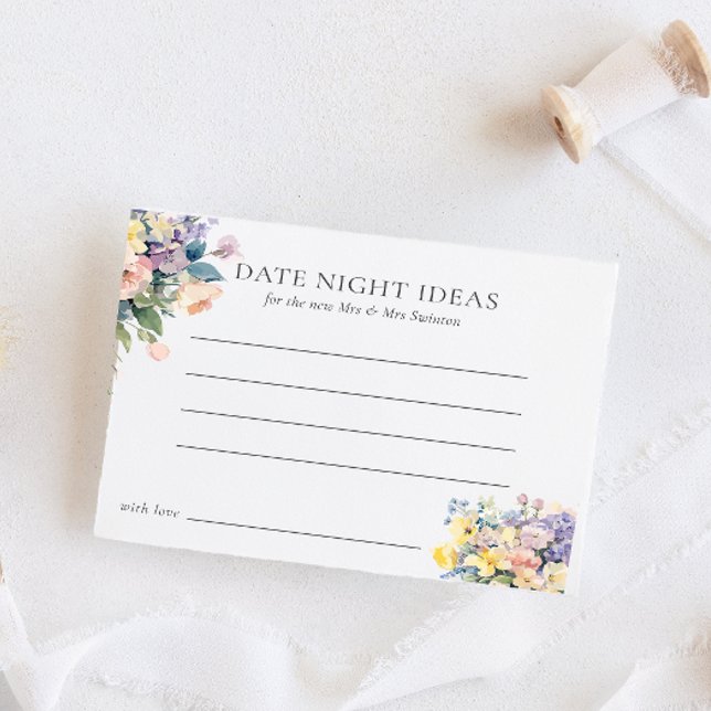 PASTEL BLOOMING FLOWERS BRIDAL SHOWER DATE NIGHT  INVITATION (Creator Uploaded)