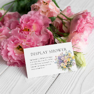 PASTEL BLOOMING WILDFLOWERS DISPLAY SHOWER ENCLOSURE CARD