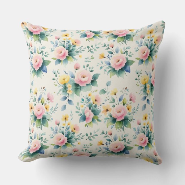 pastel blossom field cushion (Front)