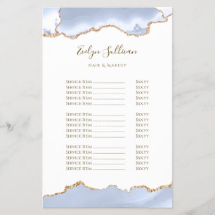 pastel blue agate price list flyer