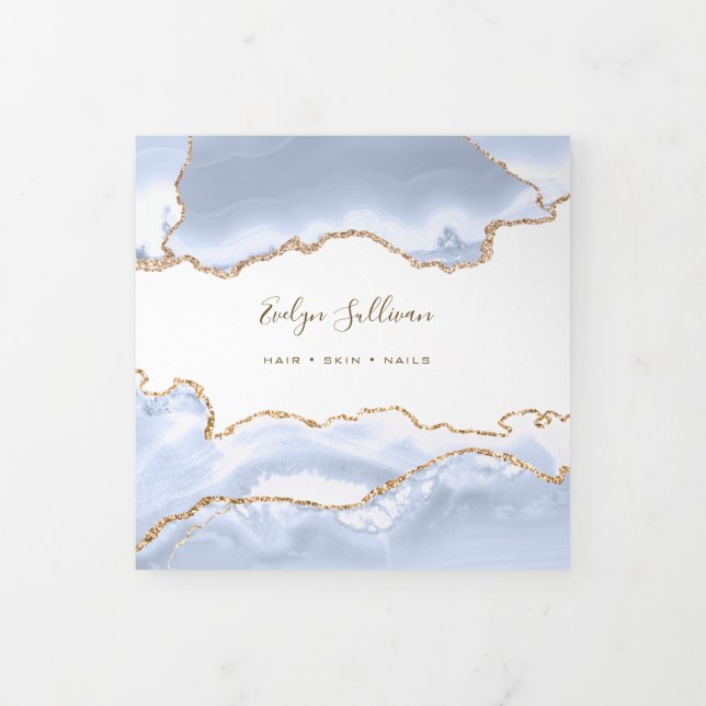 pastel blue Agate Trifold Brochure (Cover)