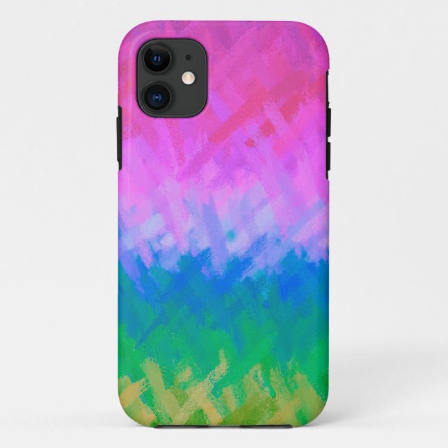 Pastel Blue and Pink Abstract Case-Mate iPhone Case (Back)