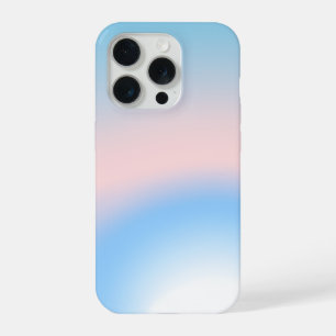 Pastel blue and pink radial gradient colours iPhone 15 pro case