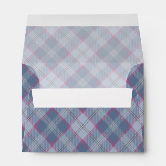 Pastel Blue and Pink Tartan Envelope