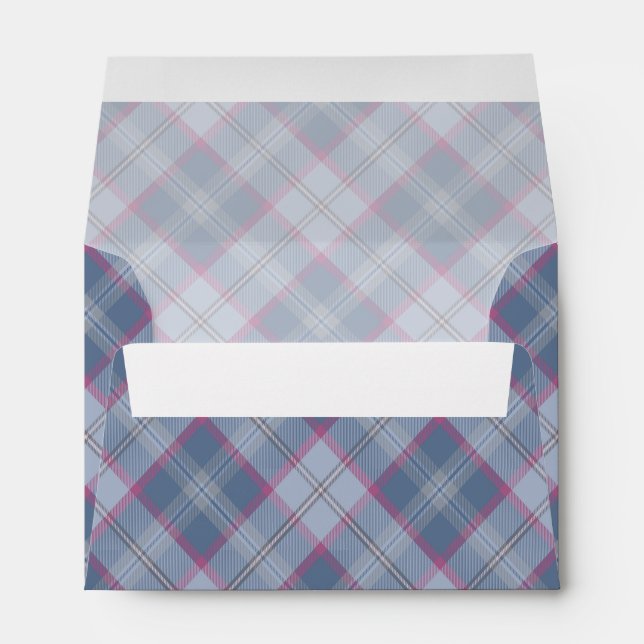 Pastel Blue and Pink Tartan Envelope (Back (Bottom))