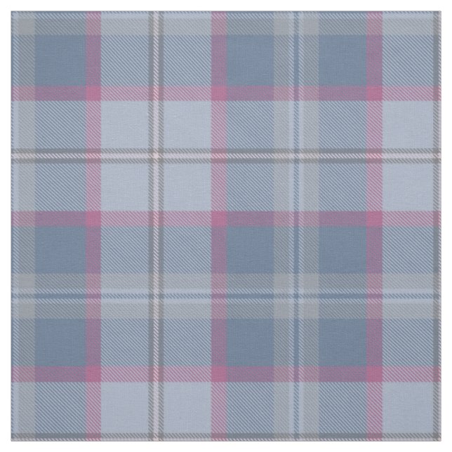 Pastel Blue and Pink Tartan Fabric (Swatch)