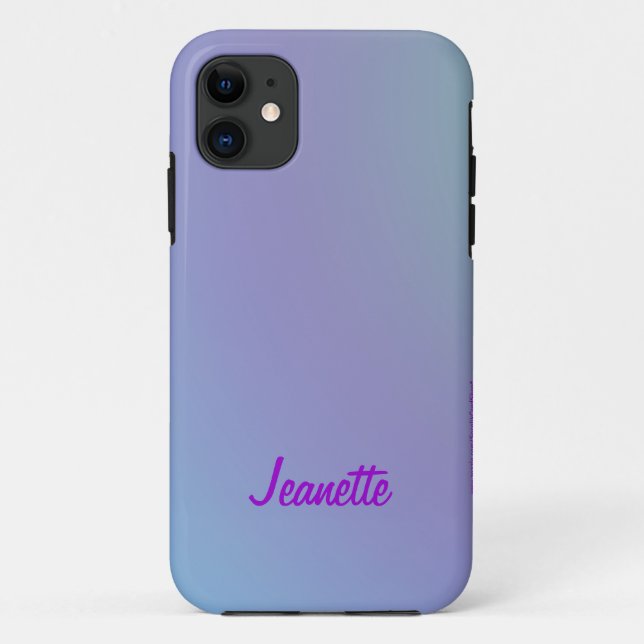 Pastel Blue and Purple, Name,  Case-Mate iPhone Case (Back)