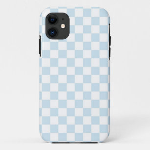 Pastel Blue and White Chequerboard Case-Mate iPhone Case