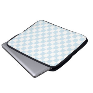 Pastel Blue and White Chequerboard Laptop Sleeve