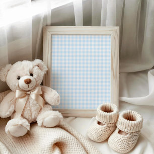 Pastel Blue and White Gingham Poster