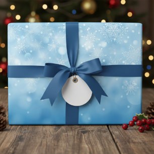 Pastel Blue And White Snowflakes Wrapping Paper