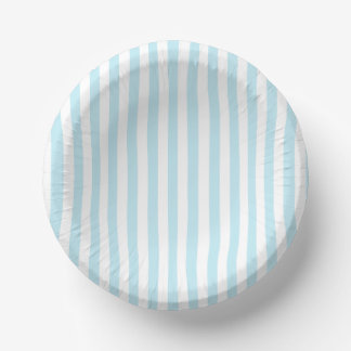 Pastel Blue and White Striped Paper Bowl Plate