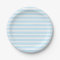 Pastel Blue and White Stripes Paper Plates