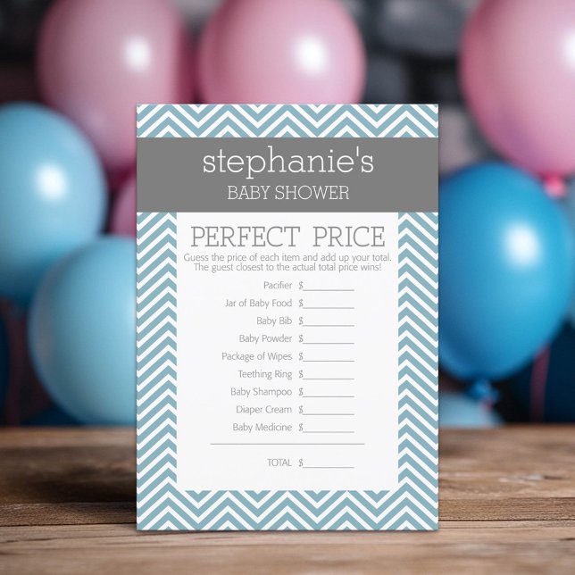 Pastel Blue Baby Shower Game - Perfect Price (Custom Shower Game)