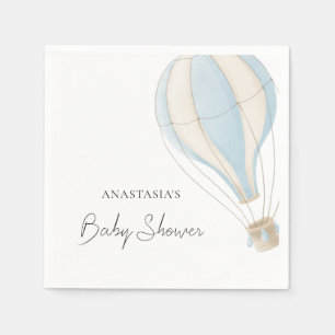Pastel Blue Balloon Baby Shower Napkin