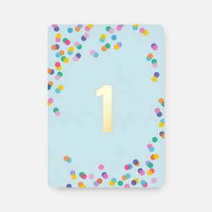 Pastel Blue Boy First Birthday Confetti Gold