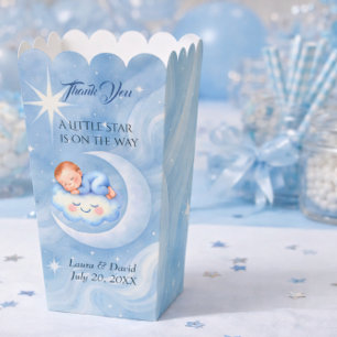 Pastel Blue Celestial Moon Stars Baby Shower Favou Favour Box