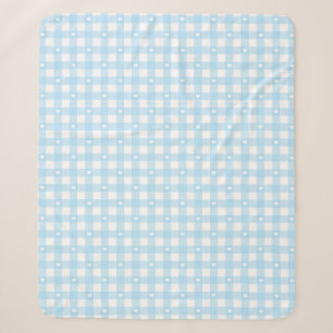 Pastel Blue Checks Sherpa Blanket