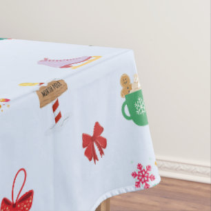Pastel blue Christmas home decoration table Tablecloth