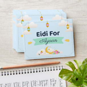 Pastel Blue Cloud & Lantern Children's Eidi Envelope