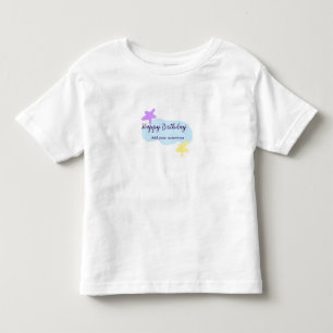 Pastel blue clouds stars purple happy birthday nam toddler T-Shirt