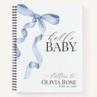 Pastel Blue Coquette Bow Girl Baby Shower Letters
