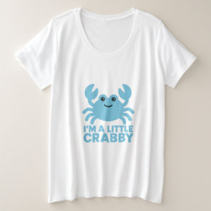 Pastel Blue Crab – Gentle “I’m a Little Crabby” Plus Size T-Shirt