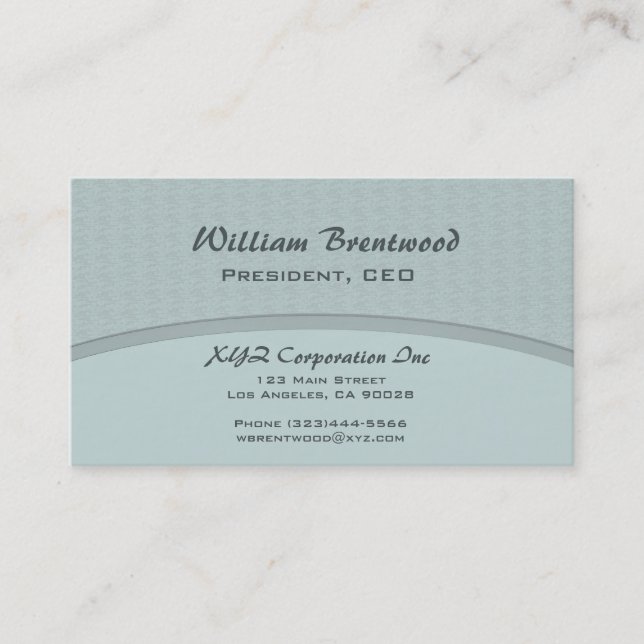 Pastel blue curve business card (Front)