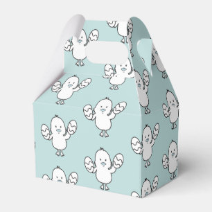 Pastel Blue Cute Easter Chick & Eggs Pattern Favour Box