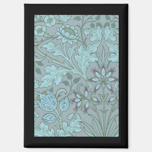 Pastel Blue Decorative Flowers Magnet