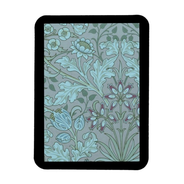 Pastel Blue Decorative Flowers  Magnet (Vertical)