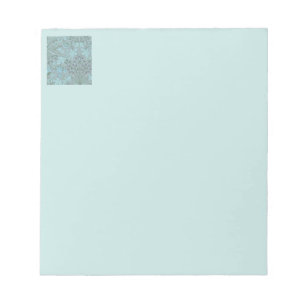 Pastel Blue Decorative Flowers Notepad