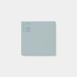 Pastel Blue Decorative Flowers Post-it Notes