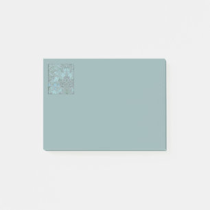 Pastel Blue Decorative Flowers Post-it Notes