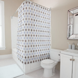 PASTEL BLUE DIAMOND ELEGANT PATTERN SHOWER CURTAIN