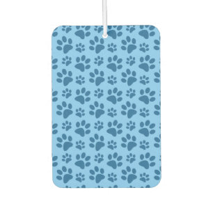 Pastel blue dog paw print pattern car air freshener