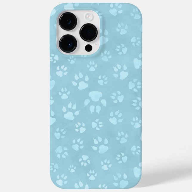 PASTEL BLUE DOG PAWS Case-Mate iPhone CASE (Back)