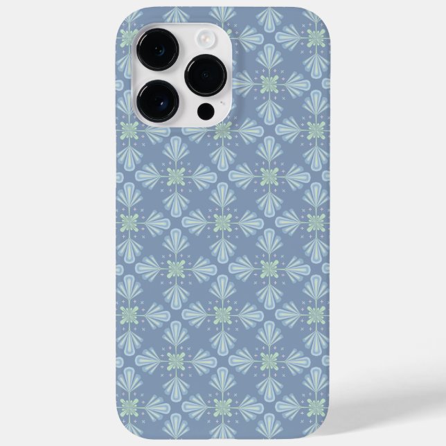 Pastel blue floral abstract repeat  Case-Mate iPhone case (Back)