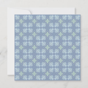 Pastel blue floral abstract repeat holiday card
