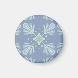 Pastel blue floral abstract repeat  magnet