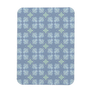 Pastel blue floral abstract repeat magnet