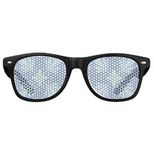 Pastel blue floral abstract repeat retro sunglasses