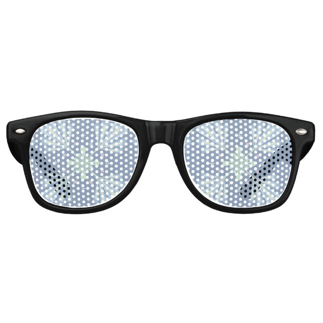 Pastel blue floral abstract repeat  retro sunglasses (Front)