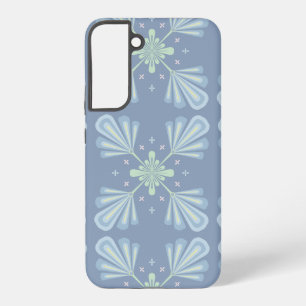 Pastel blue floral abstract repeat samsung galaxy case