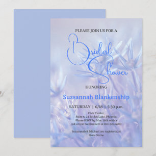 Pastel Blue Floral Background Bridal Shower  Invitation