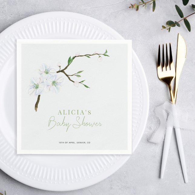 Pastel blue floral boy baby shower  napkin (Creator Uploaded)